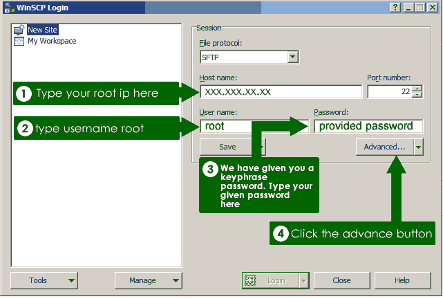 dedicated server login
by winscp