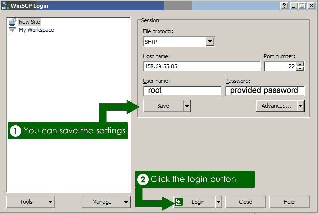 dedicated server login last step